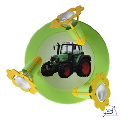 Rondell spotlight BLOSSOM TRACTOR, nursery lamp, 3x E14, green