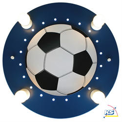 Ceiling luminaire SOCCER, nursery lamp, 4x E14 + 20x integrated LED, dark blue / white