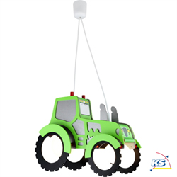 pendant luminaire TRAKTOR 2 flames E27 IP20, green, silver