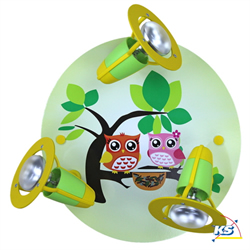 Rondell spotlight OWL FAMILY, nursery lamp, 3x E14
