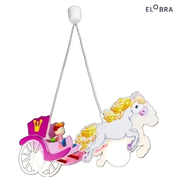 Horse drawn carriage PRINZESSIN MRCHENWELT, 2x E27, pink