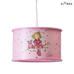 Pendant luminaire PRINZESSIN LILLIFEE MIT EULE, E27, pink