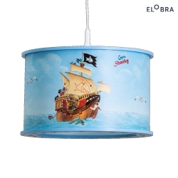Pendant luminaire CAPT'N SHARKY AUF HOHER SEE, E27, light blue