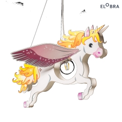 Pendant luminaire PEGASUS MRCHENWELT, E27, pink