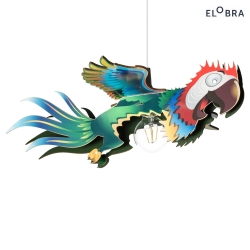 Pendant luminaire PAPAGEI TIERWELT, E27, multicolor