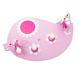 LED Ceiling luminaire BLATT FALTER MRCHENWELT, 4x E14, 20 LED, pink