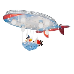 LED Ceiling luminaire LUFTSCHIFF TECHNIKWELT, 4x E14, 20 LED, light blue red