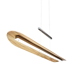 Luci a sospesione COLOMBIA XL, quercia d'aste naturale dimmerabile