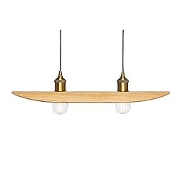 Luci a sospesione COLOMBIA RETRO 2-Lampadine E27, quercia d'aste naturale