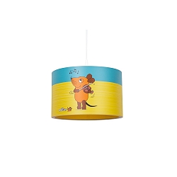 hanging luminaire MAUS E27, yellow, petrol