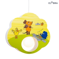 Pendant luminaire MAUS, E27, green, yellow