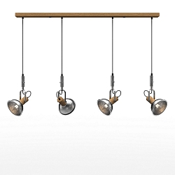 pendant luminaire CUBA 4 E14, oak natural
