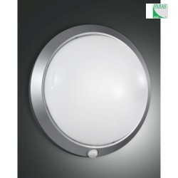 Luminaire de salle de bain ARMILLA rond, avec capteur E27 IP44, argent gradable