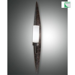 Fabas Luce VANITY Wall luminaire, E14, height: 70cm, glass white, dark rust colored
