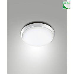 Fabas Luce OLLY LED Ceiling luminaire, IP54, aluminum, white, Ø 24cm