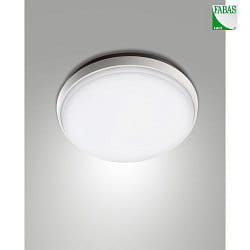 Fabas Luce OLLY LED Ceiling luminaire, IP54, aluminum, white, Ø 30cm