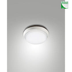 Fabas Luce OLLY LED Ceiling luminaire, IP54, aluminum, white, Ø 24cm