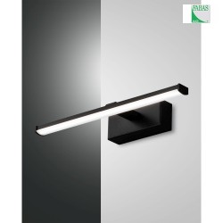 LED Wall luminaire NALA, 1x 6W, 3000K, 540lm, IP44, black