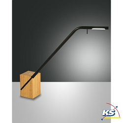 Lampe de table VIKTOR rotatif, dimmable IP20, chne, satin, noir  gradable