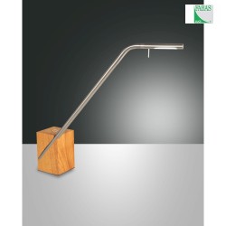 Lampe de table VIKTOR rotatif, dimmable IP20, chne, nickel satin gradable