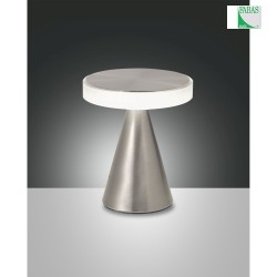 Lampe de table NEUTRA court, dimmable IP20, nickel satin, satin gradable