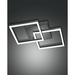 LED Deckenleuchte BARD, 2-fach, 45x45cm, SMART LUCE kompatibel, dimmbar, 39W 4000K 4050lm, anthrazit