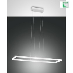 Luminaire  suspension BARD angulaire, langue IP20, satin, blanche gradable