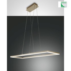 Luminaire  suspension BARD angulaire, langue IP20, or mat, satin gradable