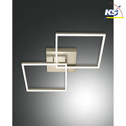 Plafoniera BARD 65X65 grande, 2 elemento, controllabile con la voce, incluso Smartluce IP20, oro opaco, satinato dimmerabile