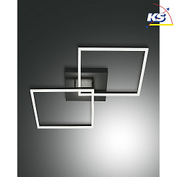 Plafoniera BARD 65X65 grande, 2 elemento, controllabile con la voce, incluso Smartluce IP20, antracite, satinato dimmerabile