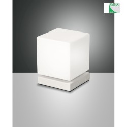 Lampada da tavolo BRENTA Forma di cubo, con sensore, dimmerabile IP20, Cromo, Bianco dimmerabile