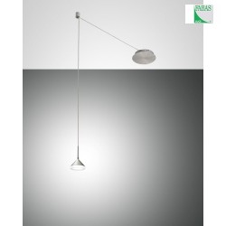 Fabas Luce ISABELLA LED Pendant luminaire 1 pendulum, nickel satin / chrome / aluminum