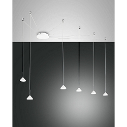 Luci a sospesione ISABELLA 6-Lampadine, controllabile con la voce, incluso Smartluce IP20, cromo, satinato, bianco dimmerabile