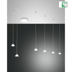Luminaire  suspension ISABELLA 6 flammes, dimmable IP20, chrome, satin, blanche gradable
