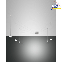 Luci a sospesione ISABELLA 6-Lampadine, controllabile con la voce, incluso Smartluce IP20, alluminio, cromo, nichel satinato