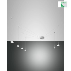 Luminaire  suspension ISABELLA 6 flammes IP20, aluminium, chrome, nickel satin, satin gradable