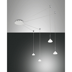 Luci a sospesione ISABELLA 4-Lampadine, controllabile con la voce, incluso Smartluce IP20, cromo, satinato, bianco dimmerabile