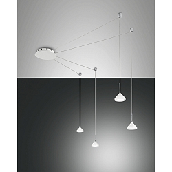 Luci a sospesione ISABELLA 4-Lampadine IP20, cromo, satinato, bianco dimmerabile