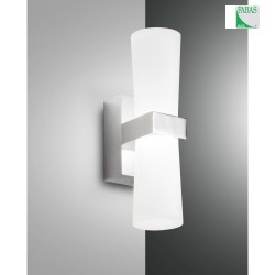 Fabas Luce IGLESIAS Outdoor LED Wall luminaire chromed, height 22cm