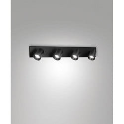 spotlight bar MODO 4 flames, adjustable GU10 IP20, black dimmable