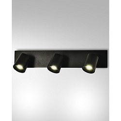 Spot MODO 3-Lampadine GU10 IP20, Nero 