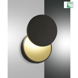 Lampada da parete ARA ruotabile, inclinabile IP20, Oro, Nero dimmerabile