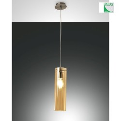Luci a sospesione SINTESI 1-Lampadina, cilindrico E27 IP20, Ambra, Nichel satinato dimmerabile