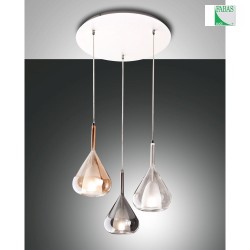 Luci a sospesione LILA 3-Lampadine E27 IP20, Ambra, colori del fumo, trasparente, Bianco dimmerabile