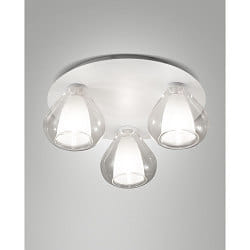 Deckenleuchte LILA, 3-flammig, E14, Borosilikatglas, Schirme transparent