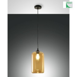 Luci a sospesione SILO cilindrico, regolabile E27 IP20, Ambra, Nero dimmerabile