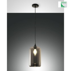 Luci a sospesione SILO cilindrico, regolabile E27 IP20, colori del fumo, Nero dimmerabile