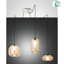 Luci a sospesione FIONA 3-Lampadine E27 IP20, Ambra, Nero, Bianco dimmerabile