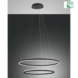 Luminaire  suspension GIOTTO 2 voies, contrlable par la voix, Smartluce inclus IP20, satin, noir gradable