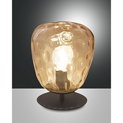 Lampe de table GISELLA avec interrupteur E27 IP20, ambre, noir 
